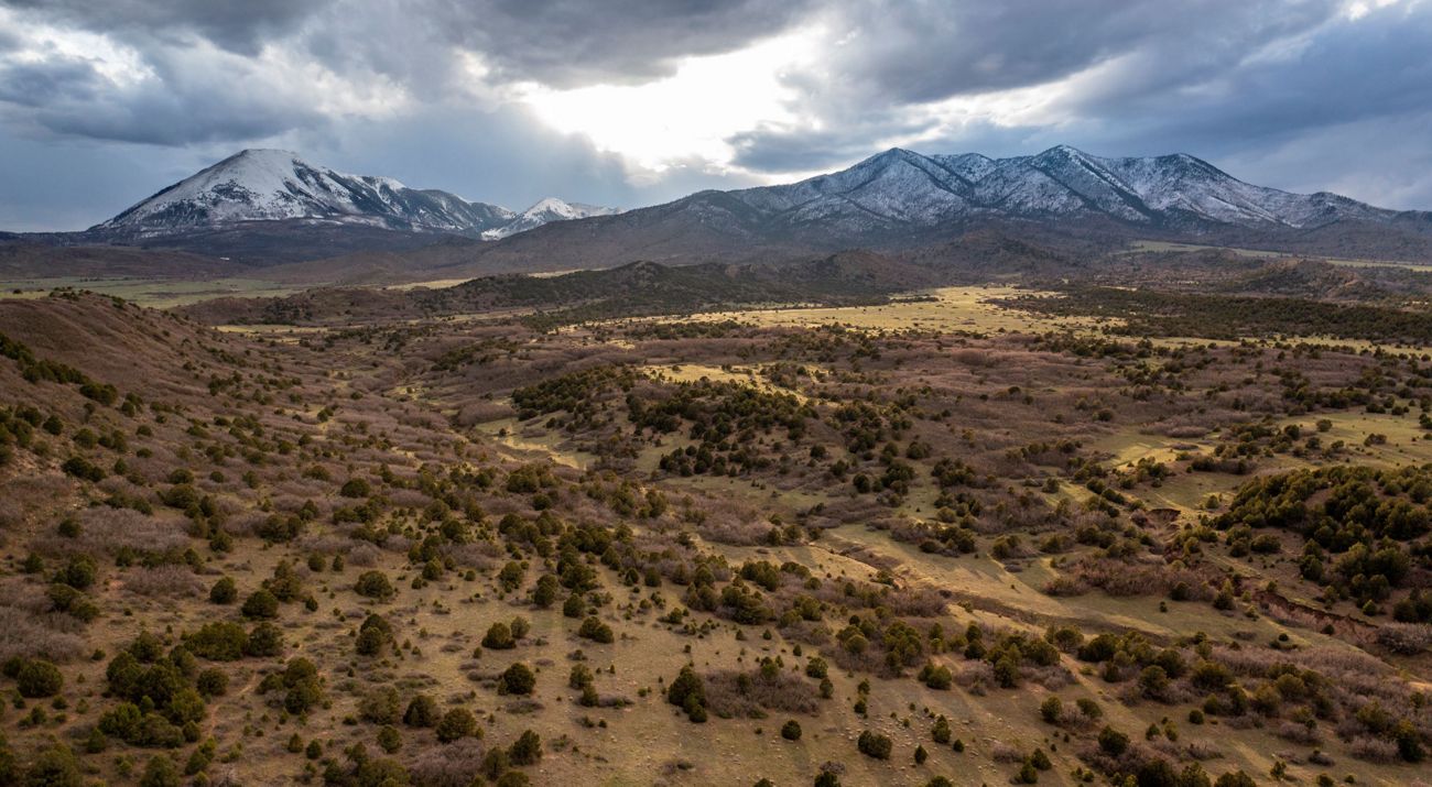 Drone photograph of mountains