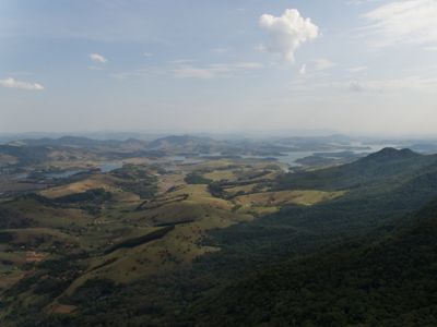 Aerial view of Mantiqueira, a mountain range in eastern Brazil, 