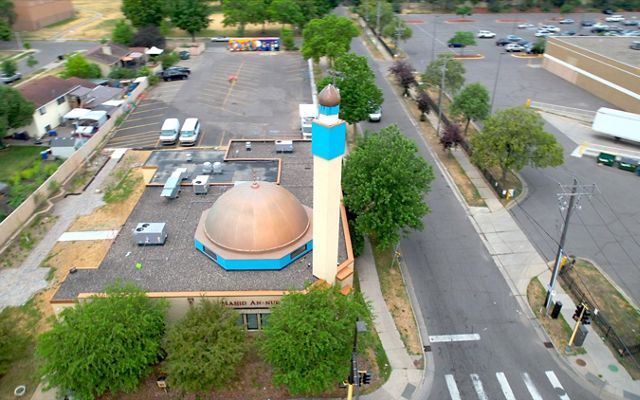 Aerial view of Masjid An-Nur in north Minneapolis.