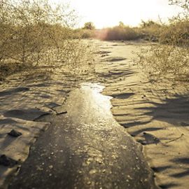 A frozen river.