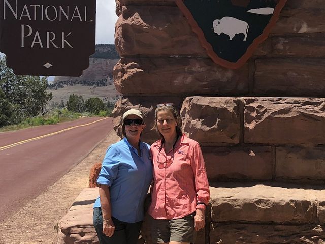 Lorette Russenberger and Sara Wilson at the Zion National Park
