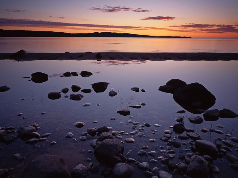 The Keweenaw shoreline at dawn.