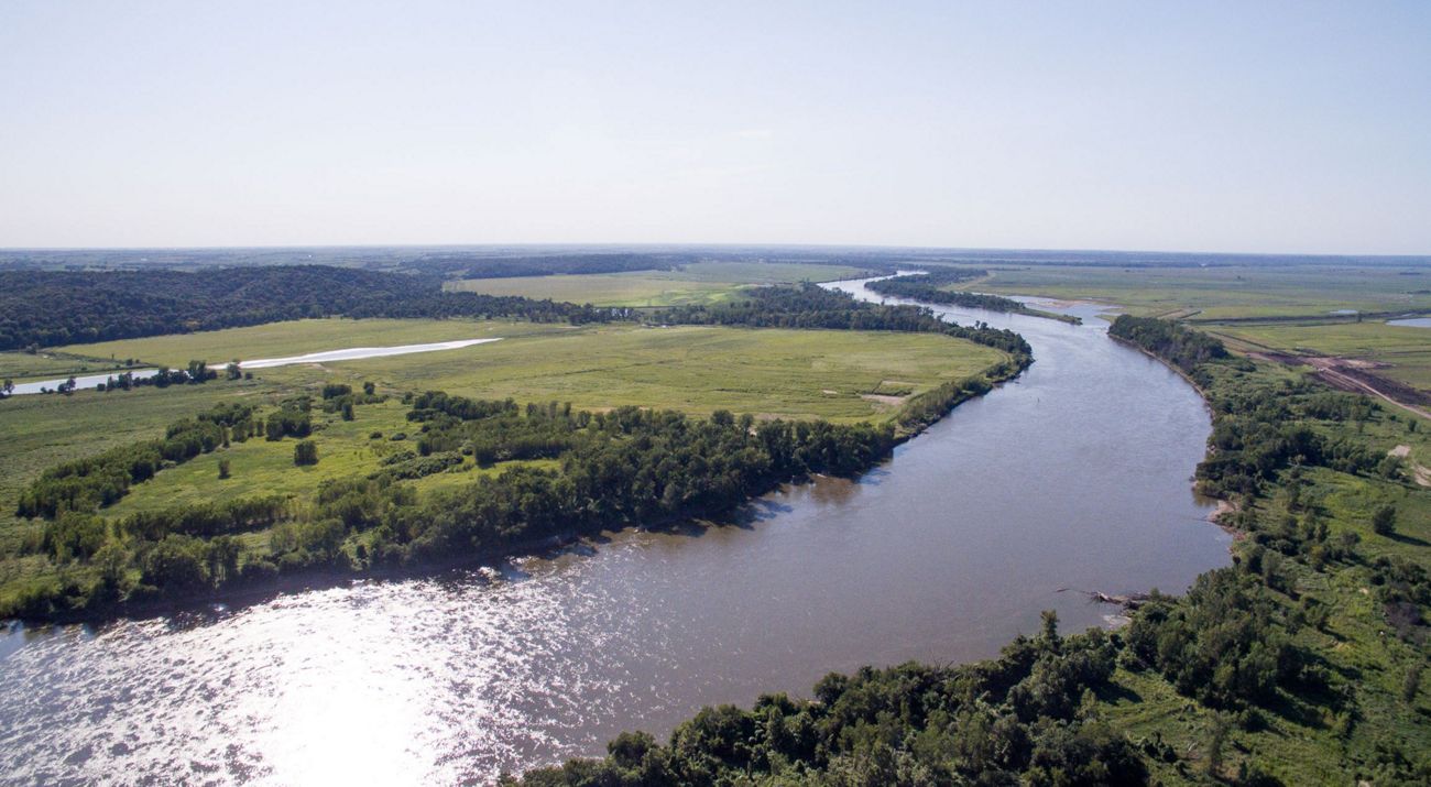Aerial view of Missouri River.