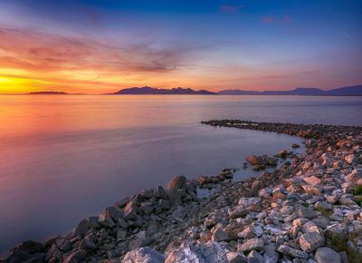 Scenic view of Great Salt Lake