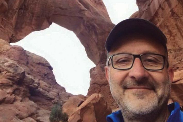 Selfie of State Director Mike Fuhr beneath a rock formation.
