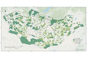 A Map of Mongolia's protected areas in 2025.