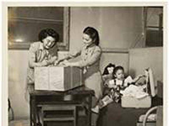 War's End: Two-year-old Suga Moriwaki leaves Central Utah Relocation Camp in 1945
