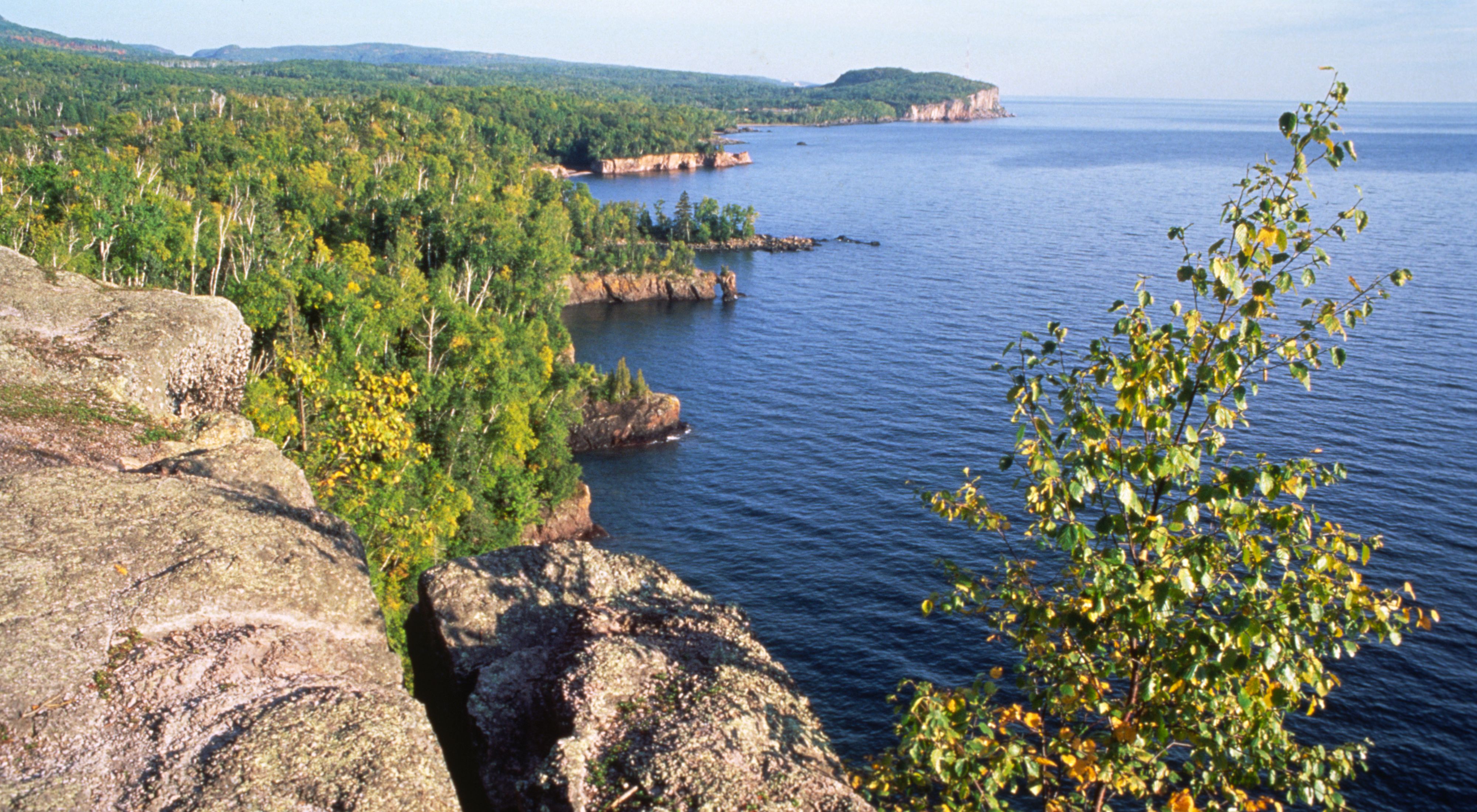 along Lake Superior in Minnesota. Shoreline like this along the Great Lakes is highly resistant to climate change.