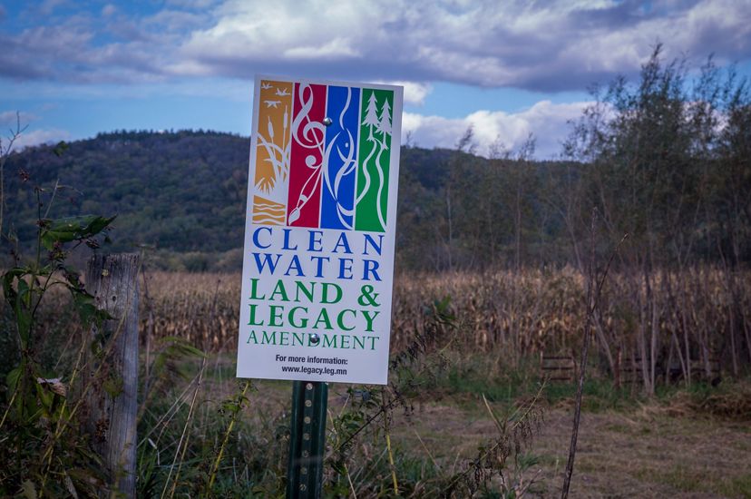 Clean Water, Land and Legacy Amendment logo on a sign.