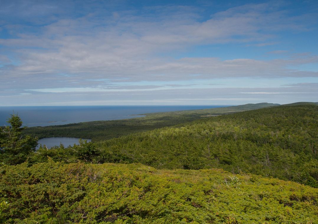 Landscape scenic view of Helmut and Candis Stern Preserve in the Keweenaw Peninsula located in Michigan's Upper Peninsula.