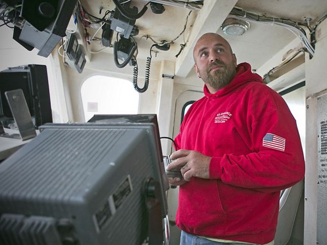 Nick Muto, captain of a commercial fishing vessel in the Gulf of Maine discusses the video monitoring equipment on his boat.