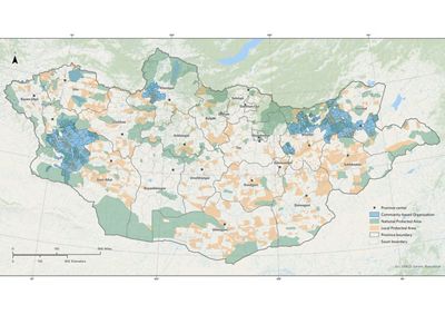 Map of community-led conservation showing establishment of protected areas.