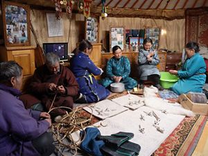 Members of Conservation-based organization is running a small business to support their livelihood and reduce the number of livestock for against overgrazing issue in Mongolia