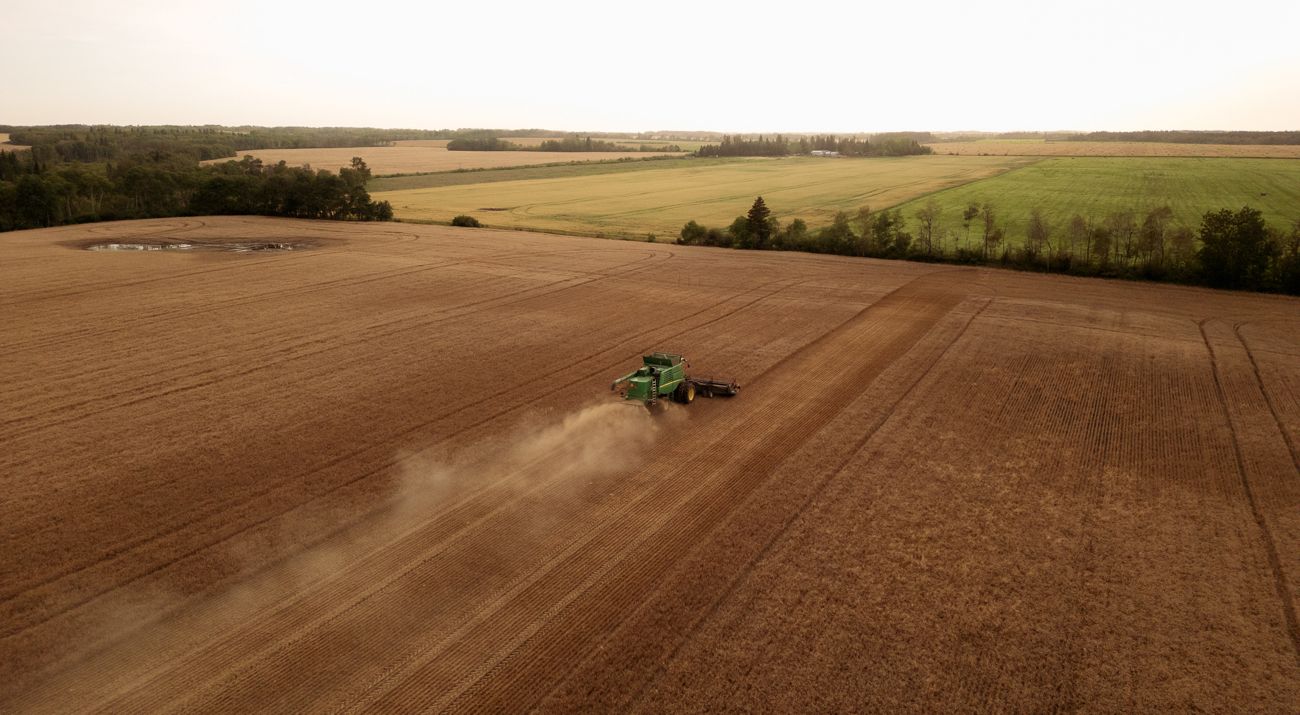 Tractor in a field.