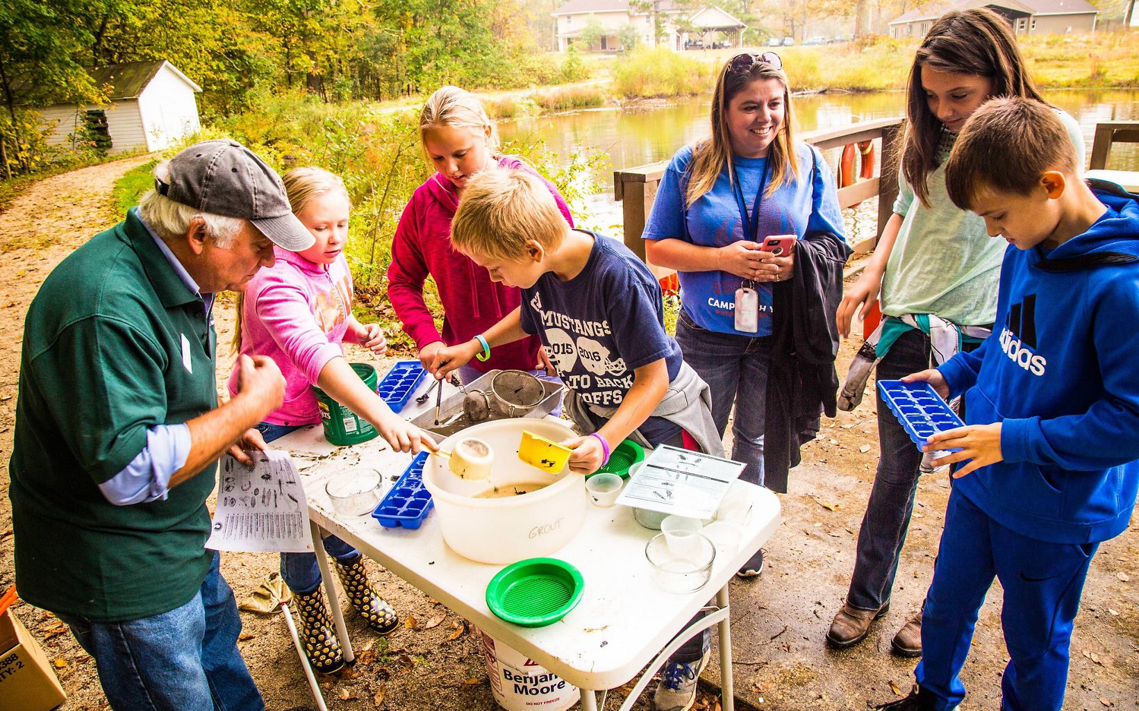 Kids explore the natural world at the Grand River Conservation Campus.