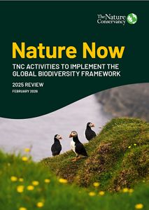 Cover page for Nature Now 2025 report.