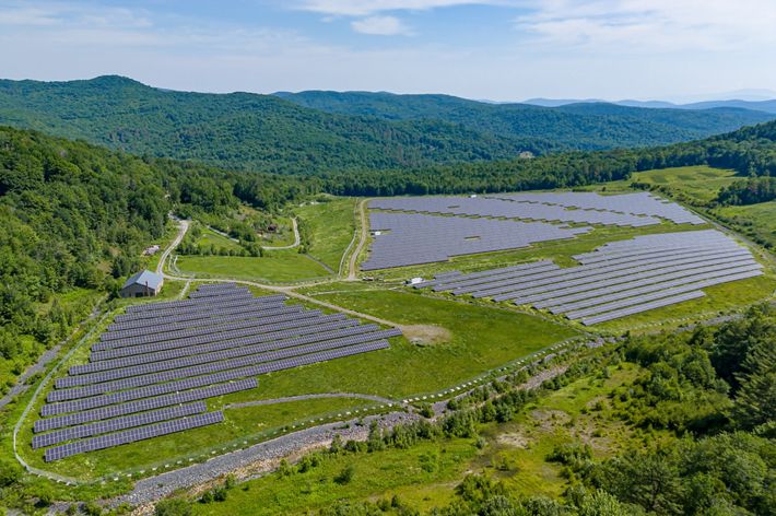 Aerial view of solar array.
