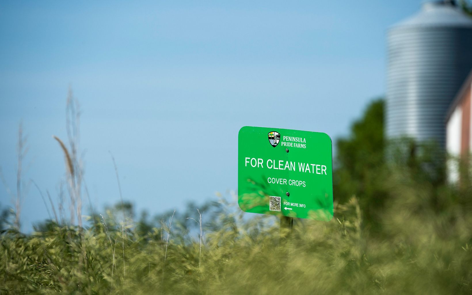 Improving Water Quality A sign announces the work that Peninsula Pride Farms is doing to improve water quality in Kewaunee and southern Door counties.  © Patrick Flood Photography LLC