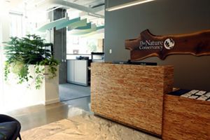 The entry way to an office space. 