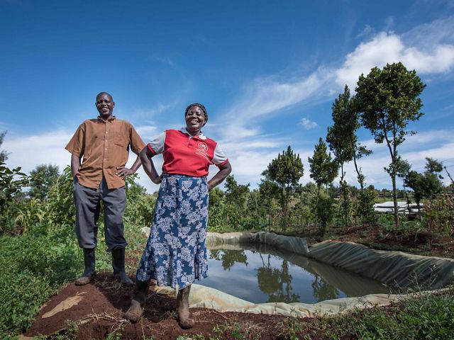 Joseph Gatheru was the first farmer in his area of Nyeri County, Kenya, to have a rainwater harvesting pan.