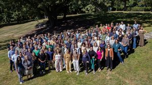 Group picture of TNC staff outdoors. 