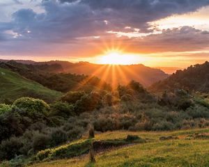 Sunset over South Island