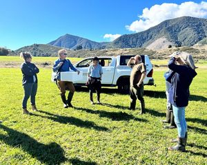 Meeting for the release of the hoverfly to control invasive wasps.