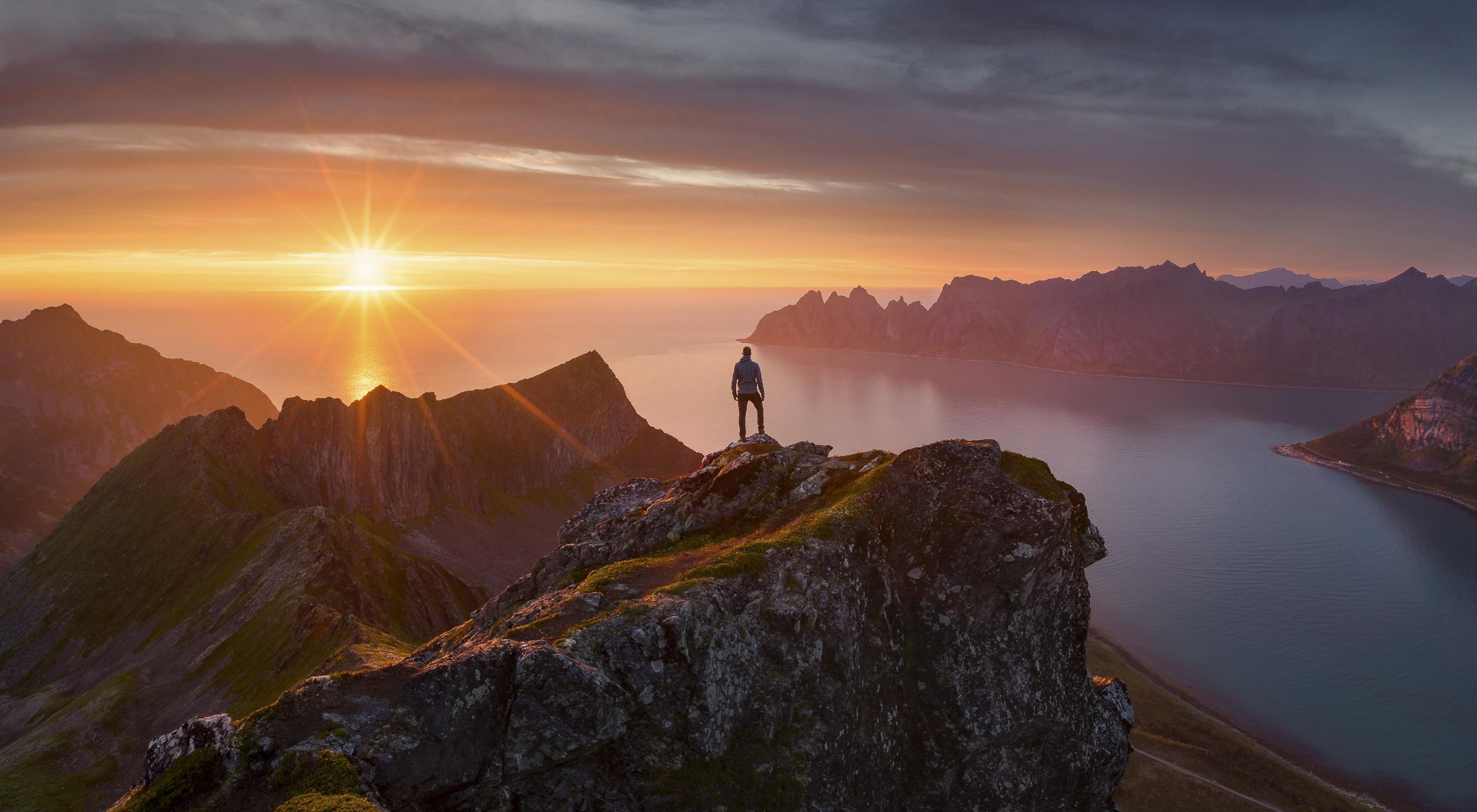 A self portrait taken from Senja in Northern Norway during a midnight sun.