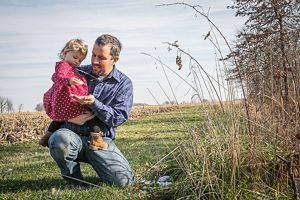 father and daugther picture, Farmer Advocate for Conservation, Matt Burkholder. 