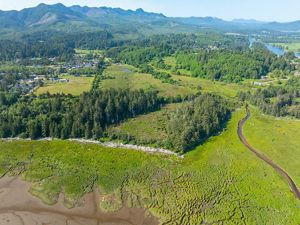 Aerial photo of the Sitka Wetland of Nehalem Bay.