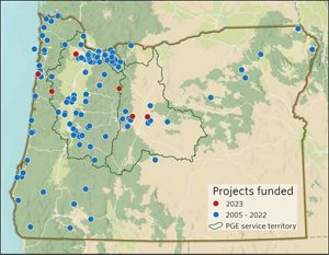 PGE Salmon Fund map.