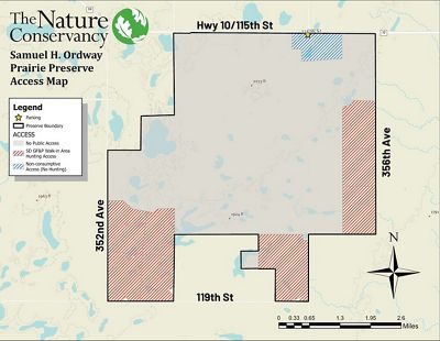 Map of Ordway prairie.