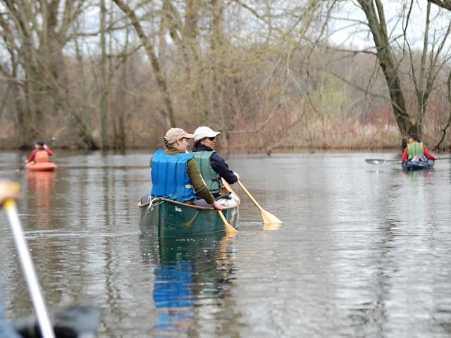 Paddling the flooded forests at Otter Creek Swamps.