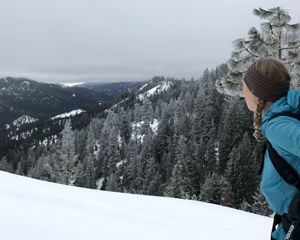 Ecologist Emily Howe leads The Nature Conservancy’s snowpack research in Washington. Photo by Hannah Letinich.