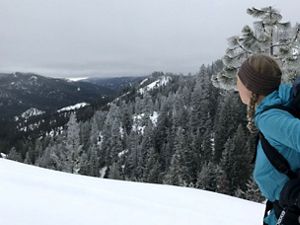 Ecologist Emily Howe leads The Nature Conservancy’s snowpack research in Washington. Photo by Hannah Letinich.