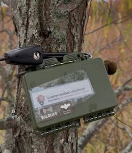 A close-up shot of an autonomous recording unit.