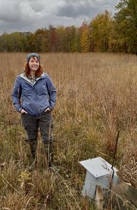 Person standing in a field