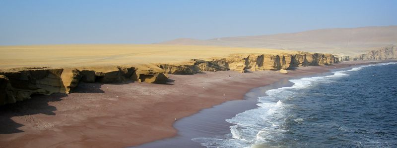 Desert Pacific coastline of Paracas National Reserve, Peru.