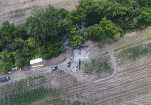 Aerial view of phosphorus filter bed.
