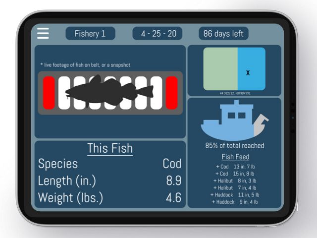The Pisces team developed an idea for an app that would track ground fish catch based on facial-recognition technology.