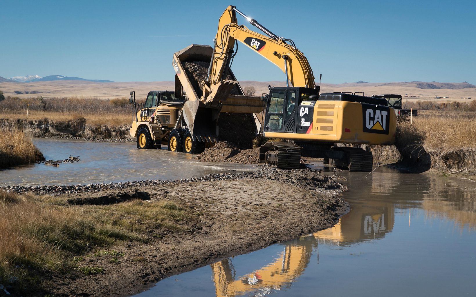 Ruby River restoration Heavy equipment was used to raise the level of the Ruby River's deeply incised channel. © Jeremy Roberts/Conservation Media