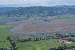 Tolay Creek flows through surrounding farmland and wetlands.