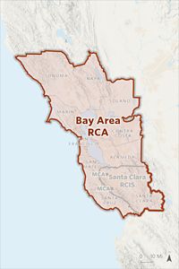 Map of location of Bay Area RCA in California.