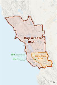 Map of Bay Area RCA and Santa Clara RCIS in California.