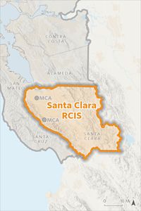 Map of location of Santa Clara RCIS in California.