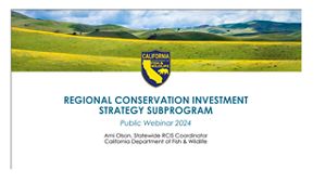 CDFW RCIS Program Overview Presentation