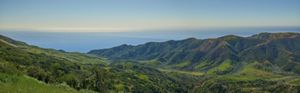 Post-restoration view of the lush, green Eastern Central Valley to Valley Anchorage from Valley Peak.
