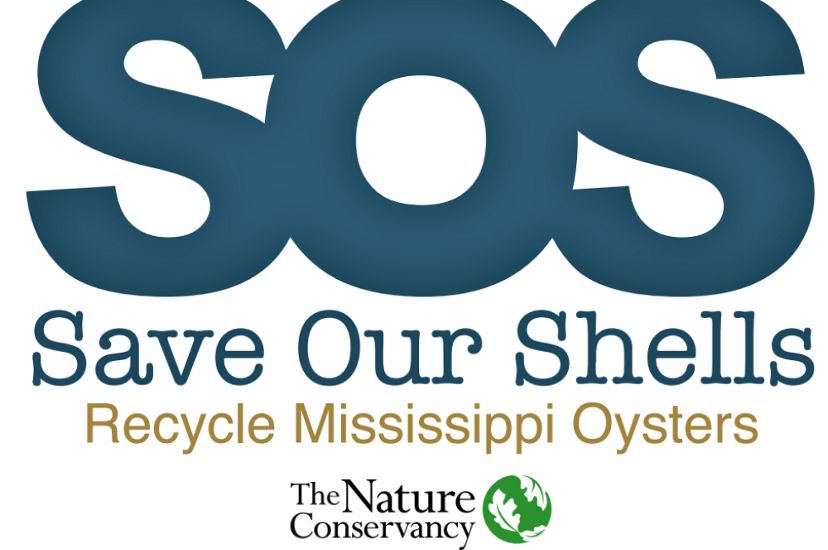 A logo has the words SOS above The Nature Conservancy's round green logo.