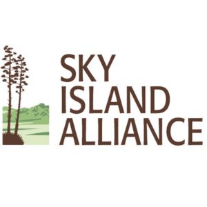 A graphic of a tall brown plant next to "Sky Island Alliance."