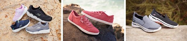 a new collection of men’s, women’s, & children’s footwear from Skechers which uses sustainable recycled materials in its designs to help reduce the company's carbon footprint